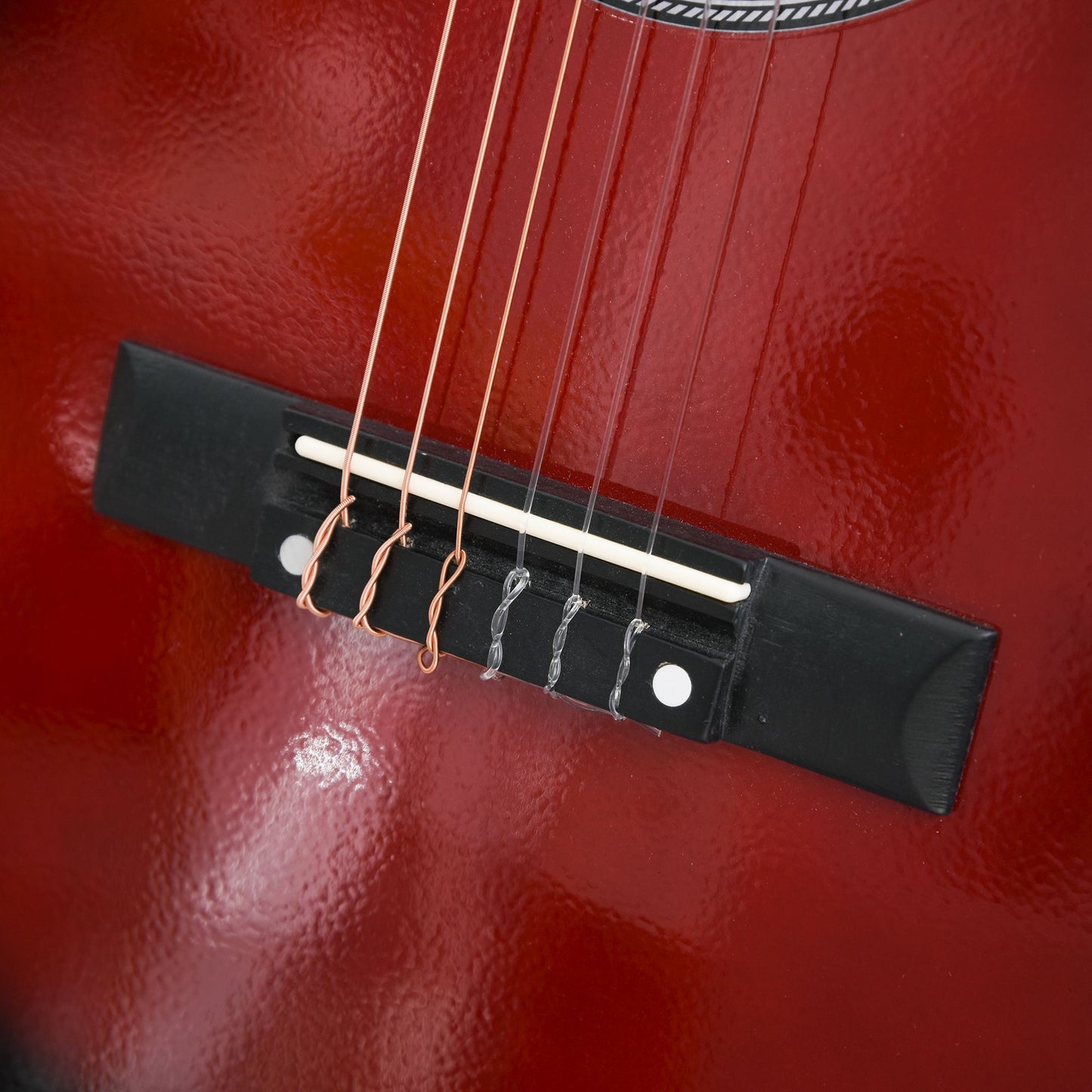 36" 3/4 Beginner Acoustic Guitar Set, with Protective Case, Red