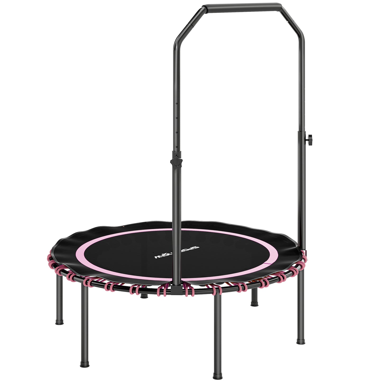 SPORTNOW 40" Foldable Fitness Trampoline Rebounder with Handle, Orange / Green / Pink