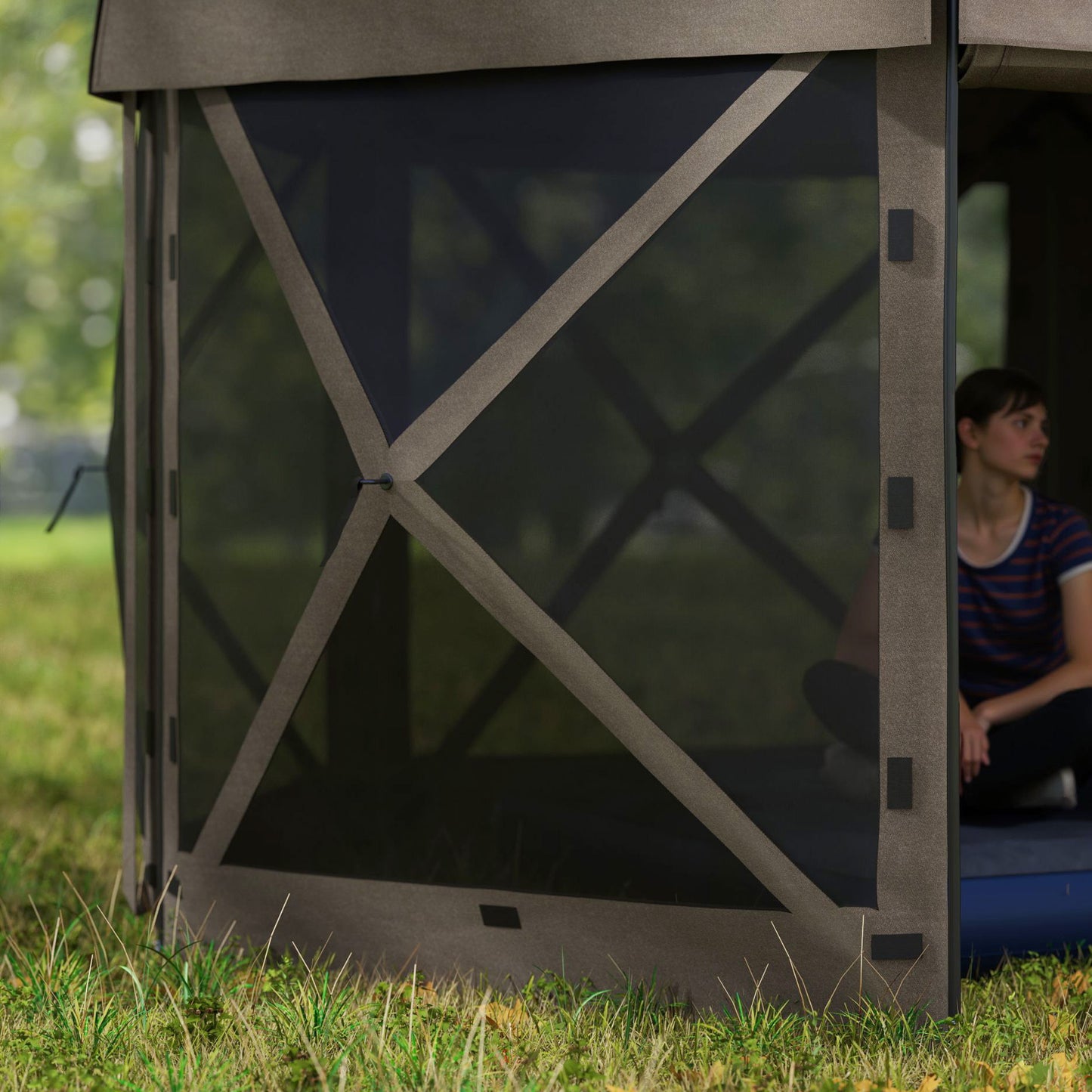 3 x 3(m) Hexagon Pop Up Gazebo with 5 Sides and Carry Bag, Waterproof, UV Resistant Party Tent Instant Event Shelter