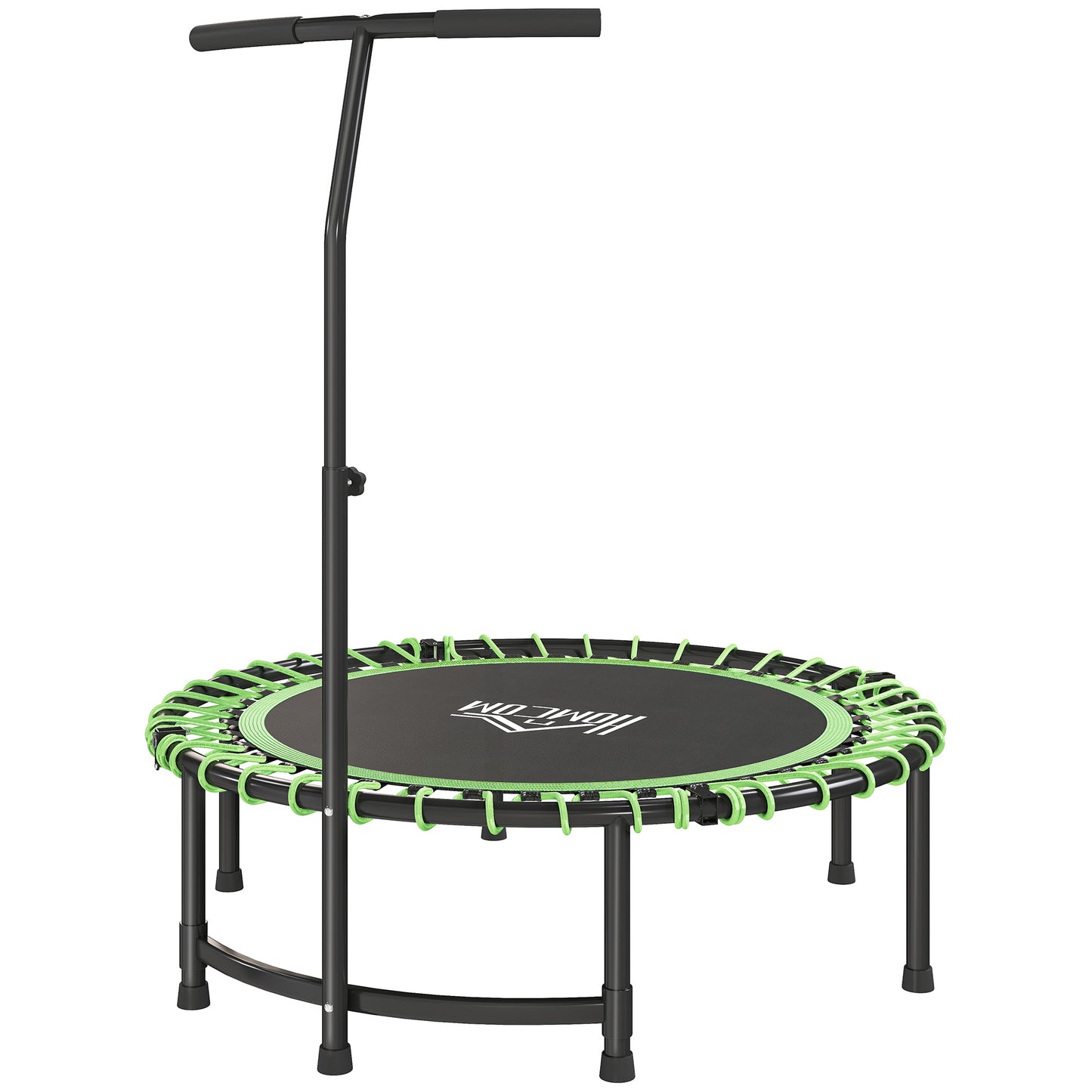 Mini Round Steel Frame Trampoline w/ Adjustable Handle, Orange / Green