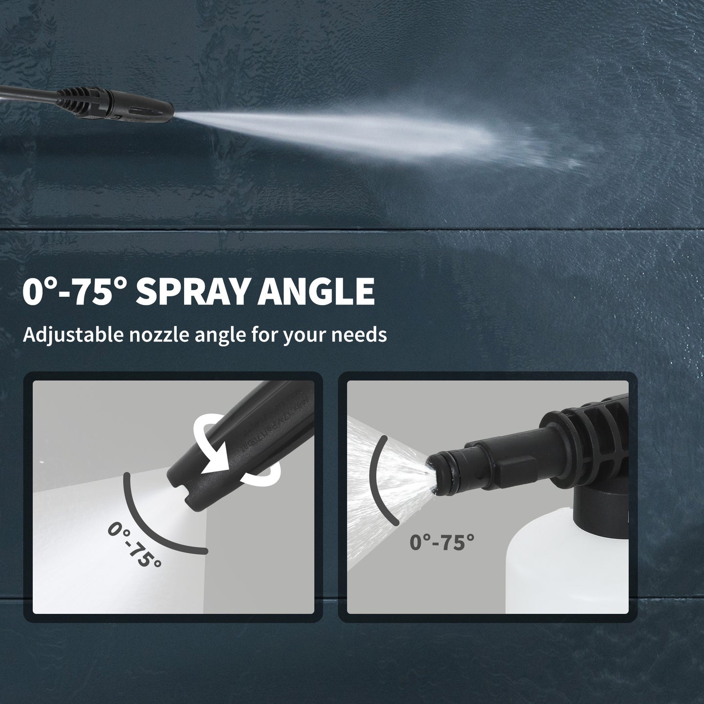 Outsunny 1800W High Pressure Washer, 150 Bar Pressure, 420 L/h Flow, Portable Electric Power Washer Jet Wash Cleaner with Adjustable Nozzle, 6M Hose