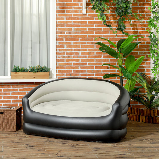 Outsunny Double Inflatable Camping Garden Seat - Grey/Black