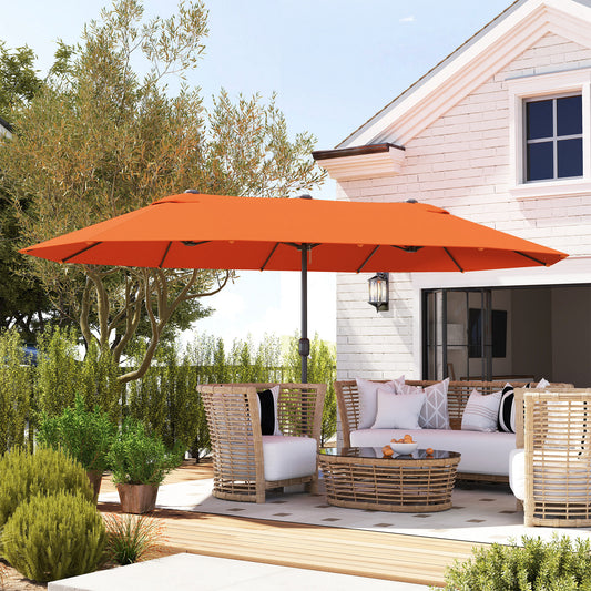 Outsunny 4.6m Double-Sided Garden Parasol - Orange