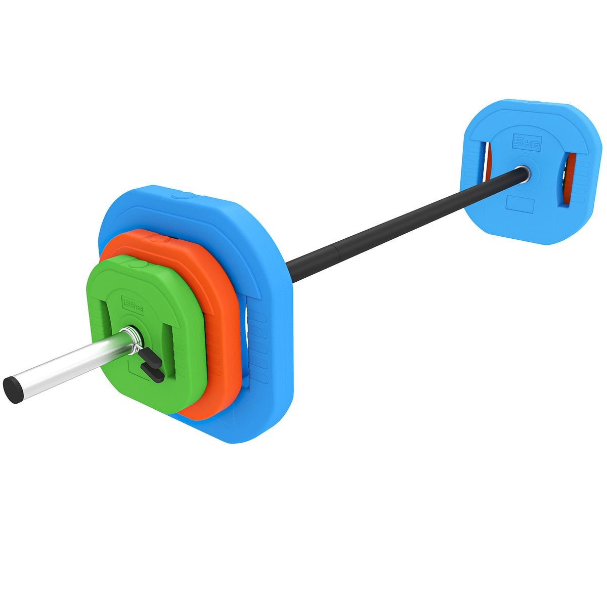 SPORTNOW Adjustable Barbell Weights Set | 20kg or 30kg Options | 140cm Three-Piece Steel Bar | Square Grip Plates & Fixing Clips | Multicolour