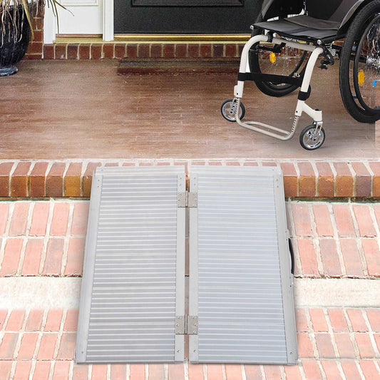 3ft Folding Aluminium Wheelchair Ramp Scooter Portable Mobility Assist Suitcase Access Aid Disabled