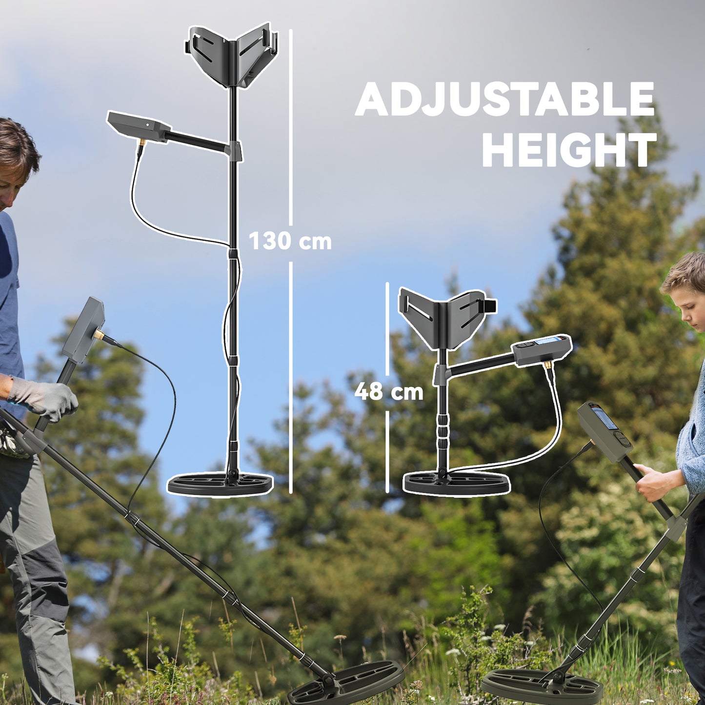 Metal Detector for Adults and Beginners, Gold Detector W/ Higher Accuracy IP68 Waterproof Coil, 5 Professional Modes W/ Pinpoint & Memory Mode