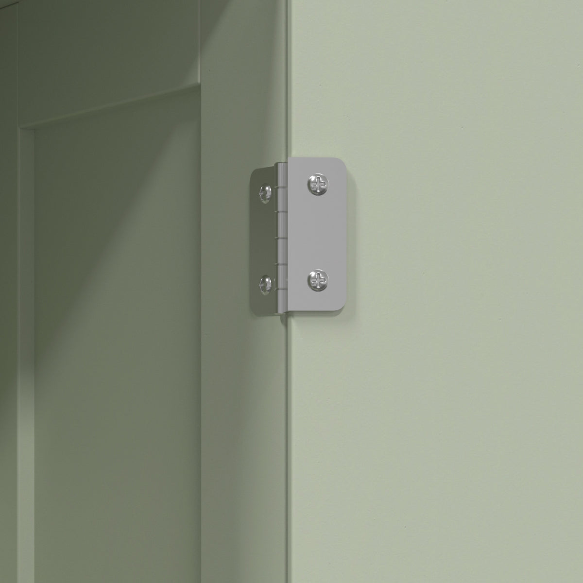 Slim Tall Bathroom Cabinet | 185H x 20W x 20D cm | 2 Arched Doors, Drawer & Adjustable Shelves | Light Green