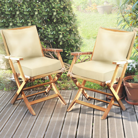 Outsunny 4 Pieces Outdoor Seat and Back Cushion Set Patio Deep Seating Chair Replacement Cushion, Beige