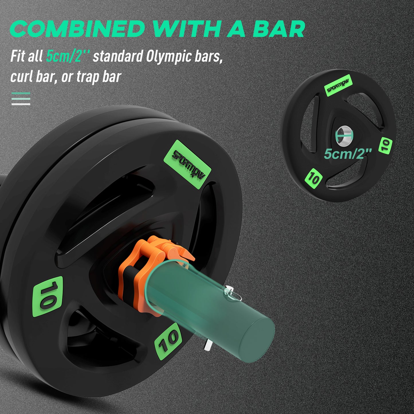 Tib Bar with 2 x 10kg Olympic Weight Plates, Tibialis Trainer Calf Raise Machine For Home, Gym, Lifting And Strength Training