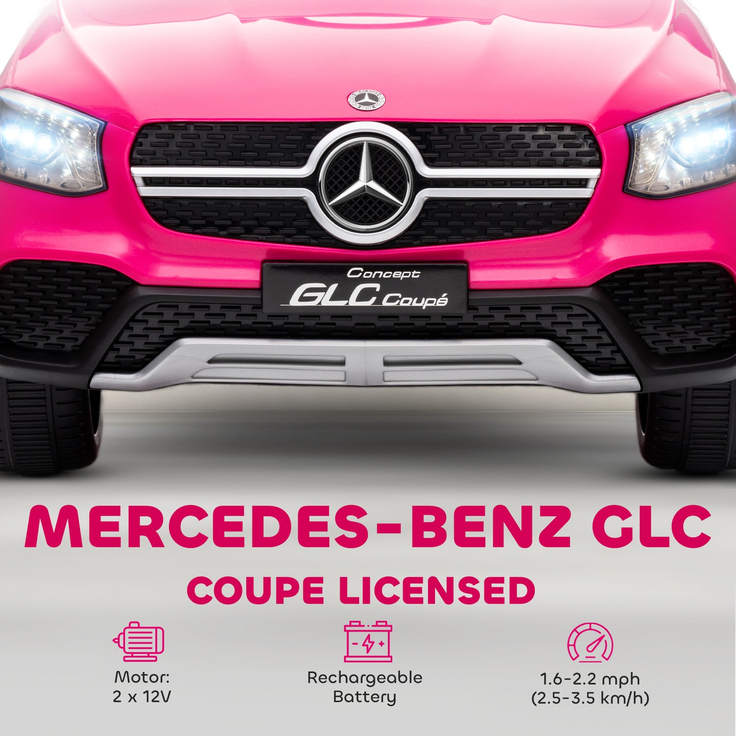 AIYAPLAY Mercedes-Benz GLC Licensed Kids Ride on Car with Remote Control, Soft Start, MP3, LED Headlights