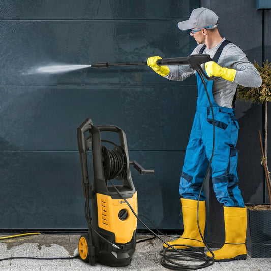 Outsunny 2200W High Pressure Washer, 170 Bar Pressure Washer with Adjustable Nozzle and 6M Hose, 33 x 31.5 x 80.5 cm, Yellow