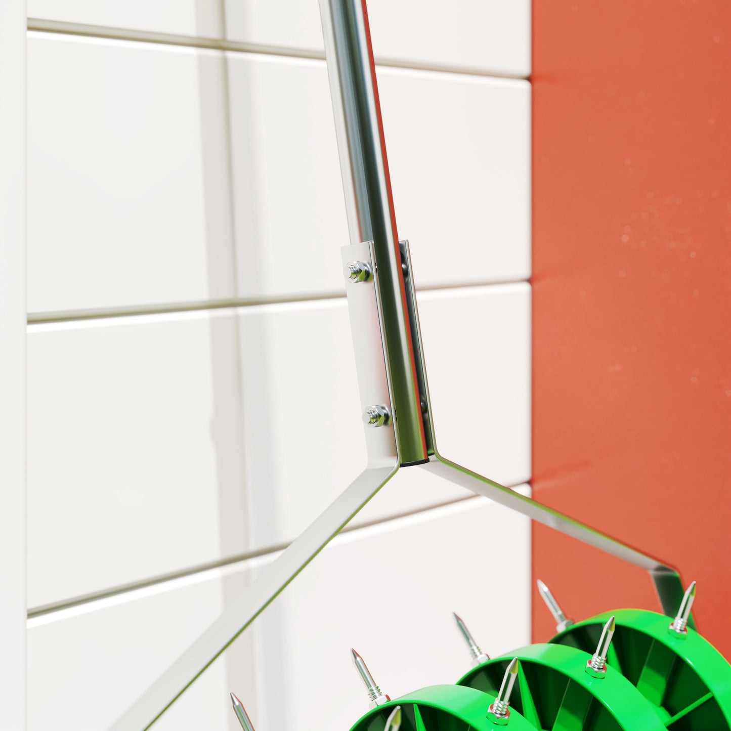 Rolling Lawn Aerator, Manual Grass Spike Roller, Heavy Duty Garden Aerator with 3 Piece Detachable Handle and T-bar Grip, Outdoor Garden Lawn Tool