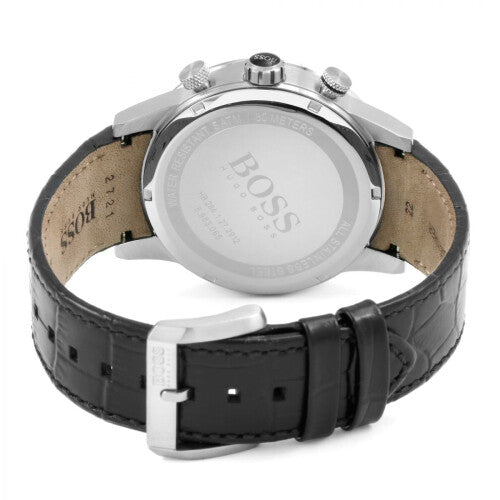 Hugo Boss Watch Rafle Blue Dial Leather Strap Mens Wrist Watch HB1513391