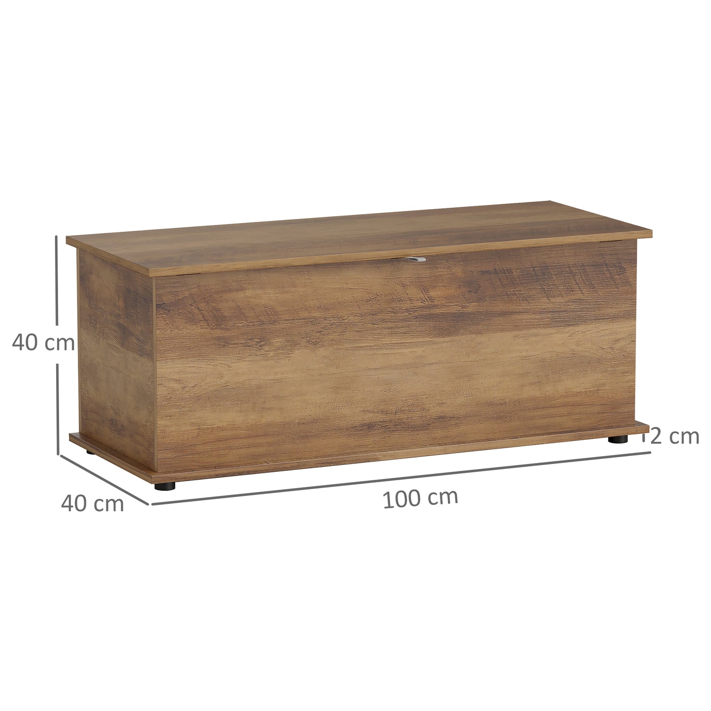 113L Storage Chest, Storage Box with Flip-Top Lid and 2 Safety Hinges, Storage Trunk for Living Room, Entryway, 100 x 40 x 40 cm