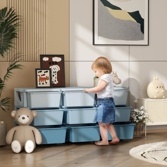 Kids Storage Unit with Nine Drawers - Blue