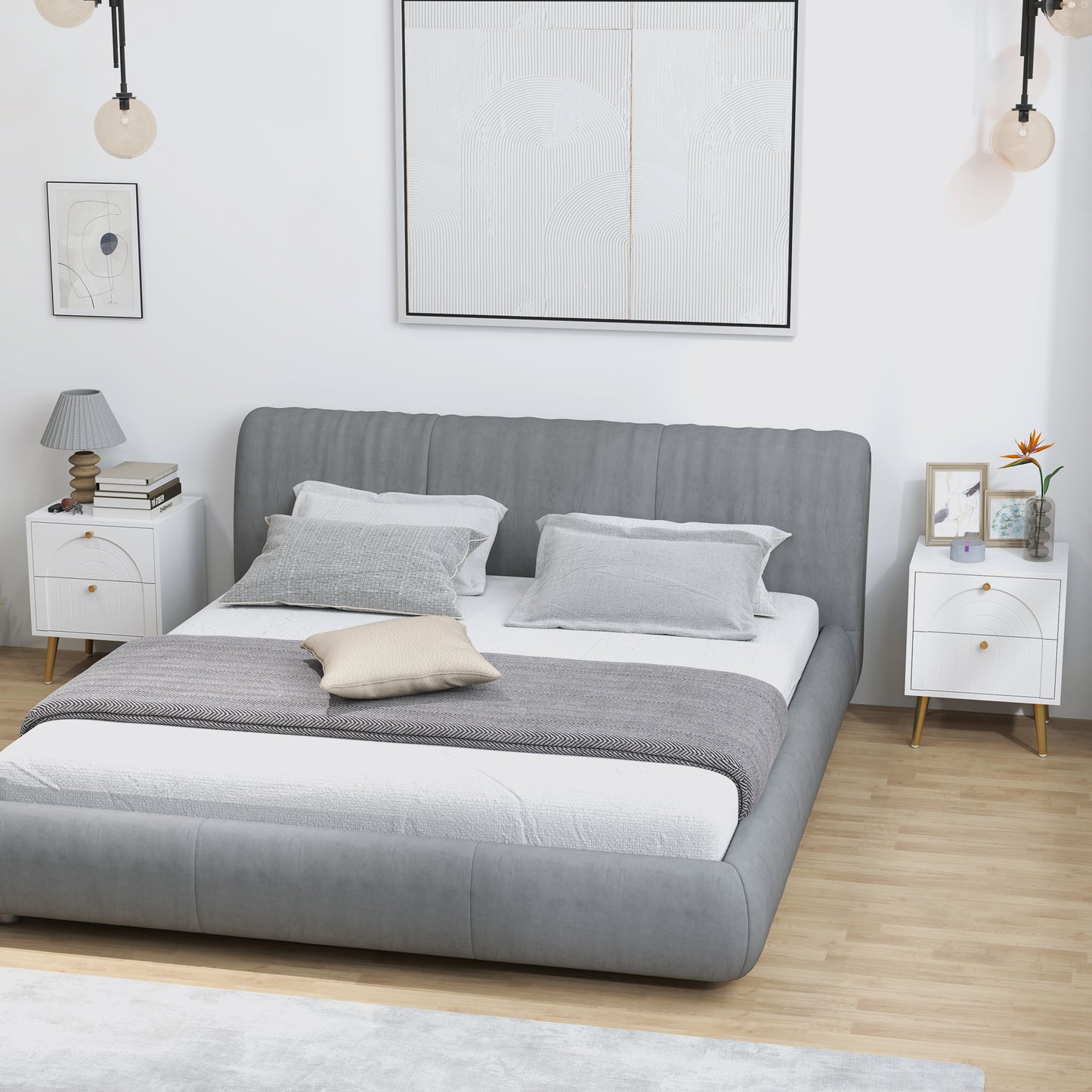 2-Drawer Bedside Table Set of 2 - White