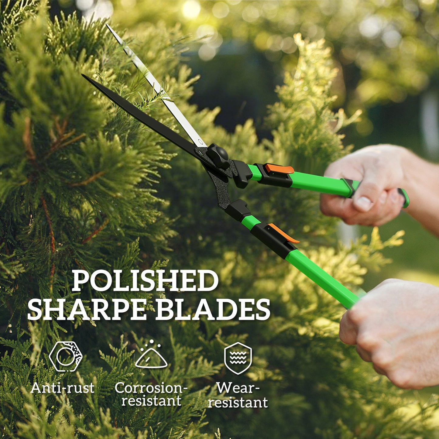 Outsunny 2 Pieces Garden Shears Set, Tree Lopper, Hedge Shears with Telescopic Extendable Handles, Garden Shears for Hedges, Shrubs and Bushes