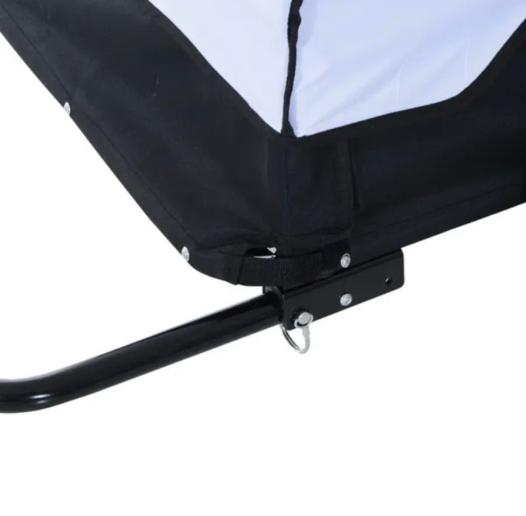 Folding Bike Trailer Cargo In Steel Frame Extra Bicycle Storage Carrier With Removable Cover And Hitch (White And Black)