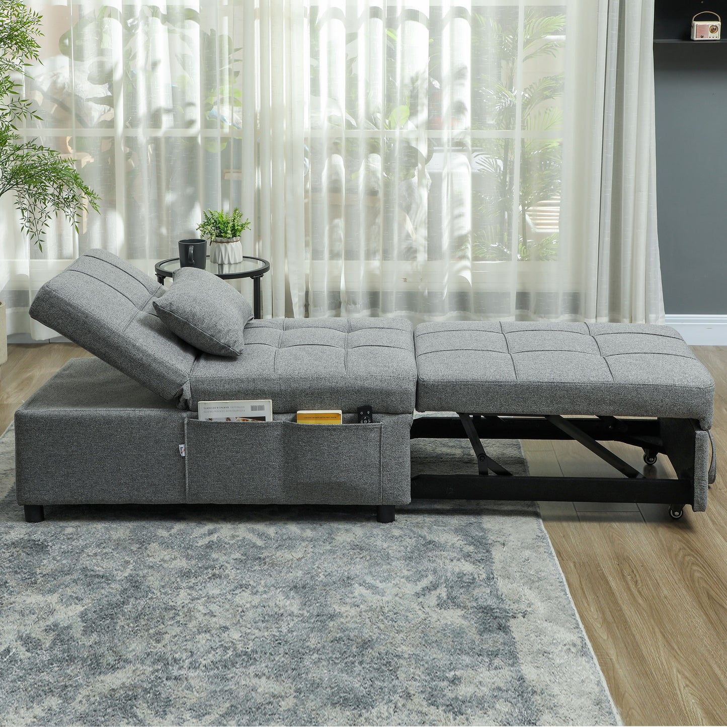 Four-In-One Single Sleeper Chair - Light Grey