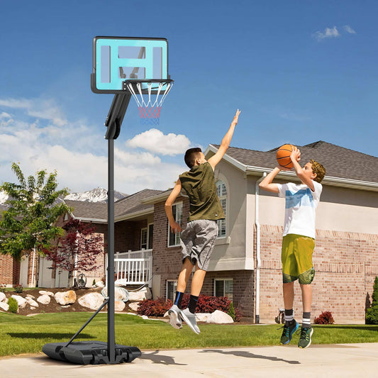 Fully Adjustable Basketball Hoop Outdoor, 146-236cm Basketball Hoop and Stand with Weighted Base and Shatterproof Backboard