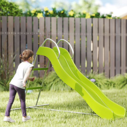 AIYAPLAY Freestanding Kids Slide with Climbing Ladder, Outdoor Playground Equipment for Children Ages 3-8 Years, Green