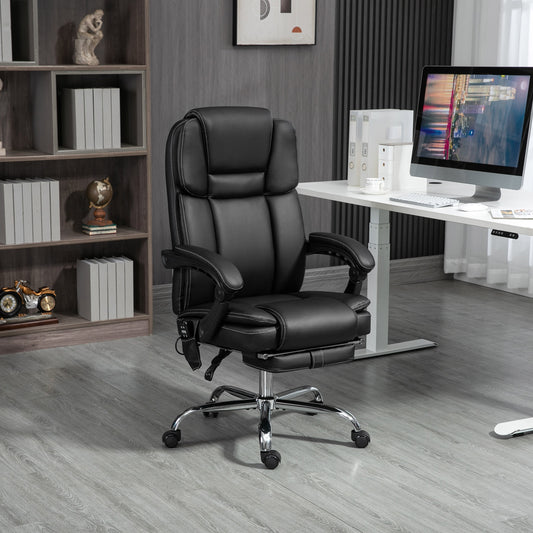 Vinsetto Six Point Vibrating Massage Office Chair - Black / Dark Brown