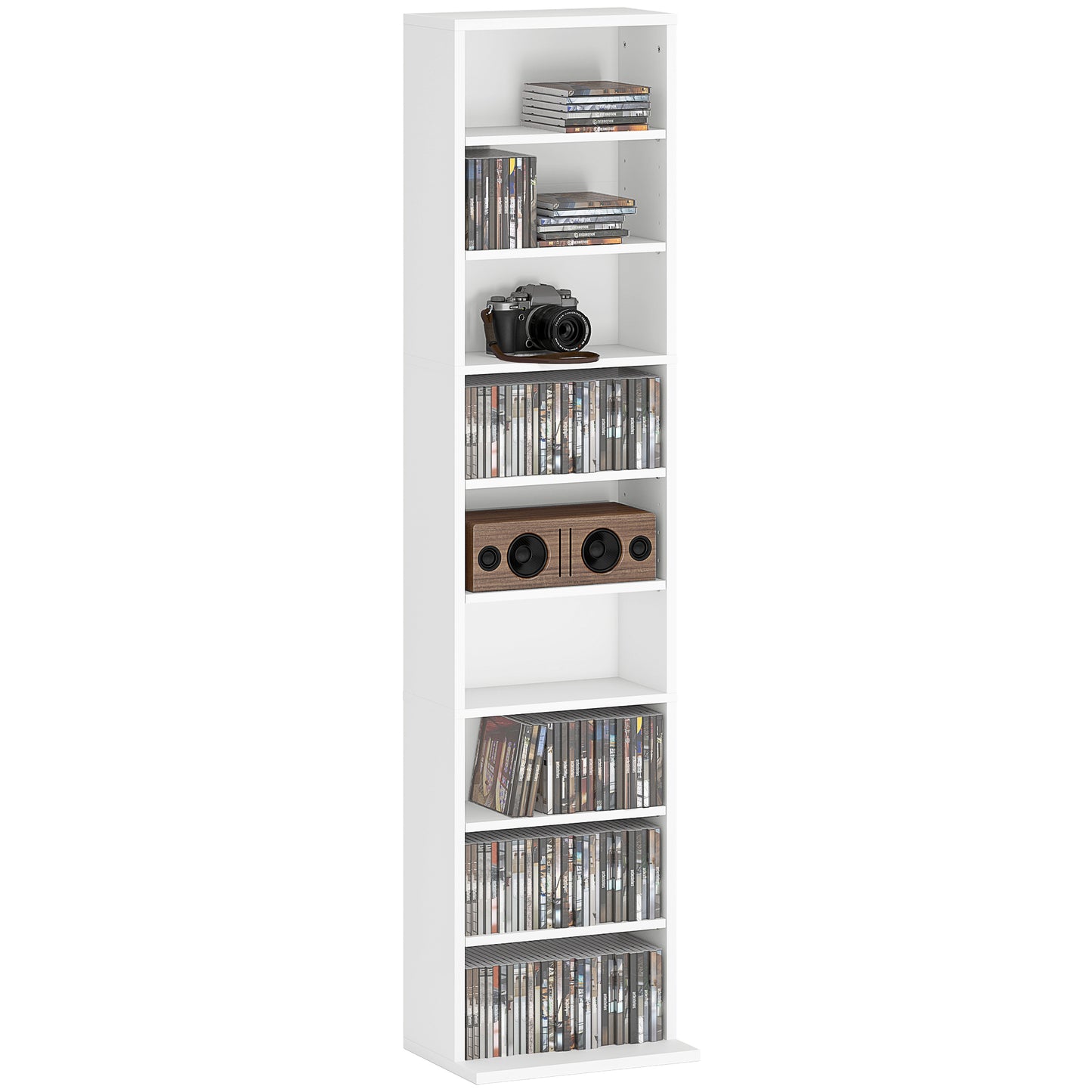 Homcom 260 Narrow CD Storage Unit - Grey / Black / White