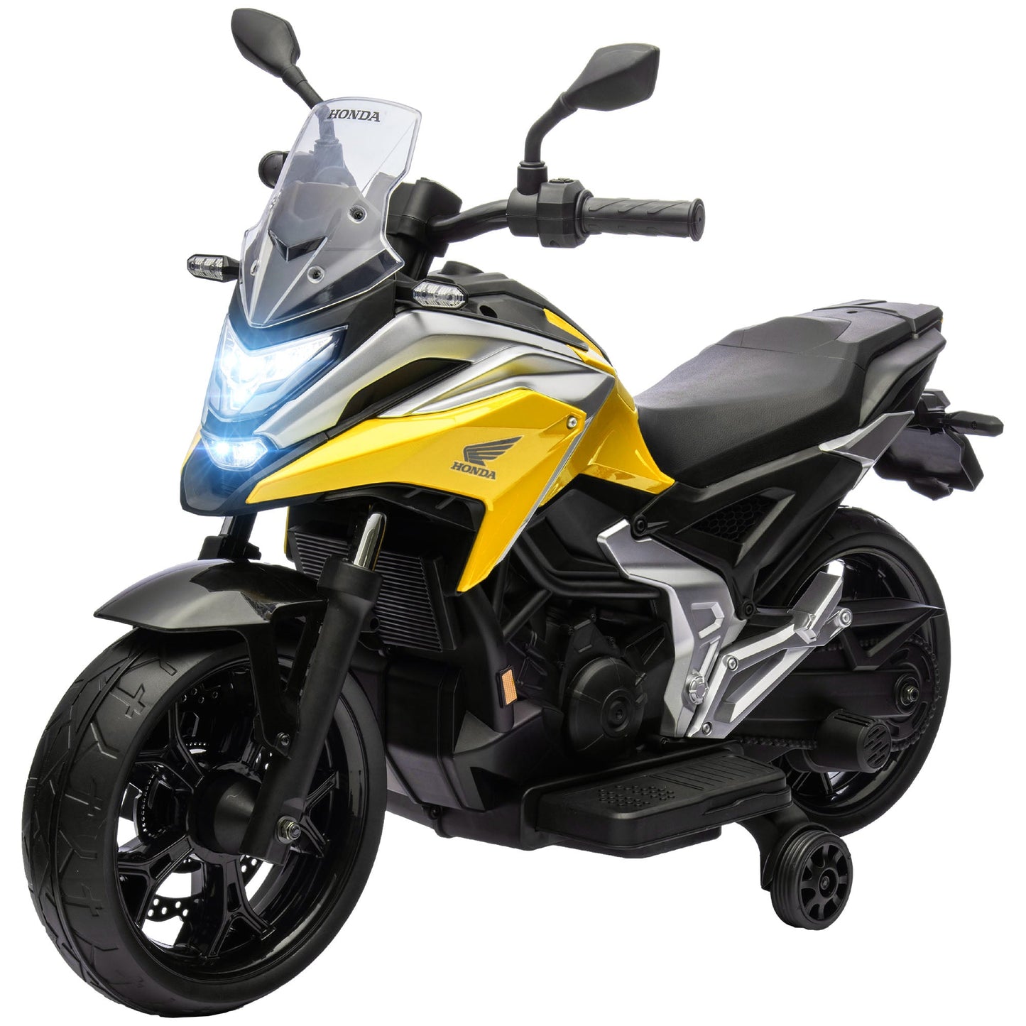 AIYAPLAY 12V Honda Licensed Kids Electric Motorbike w/ Music, Headlights, Early Education Function, for 3-6 Years