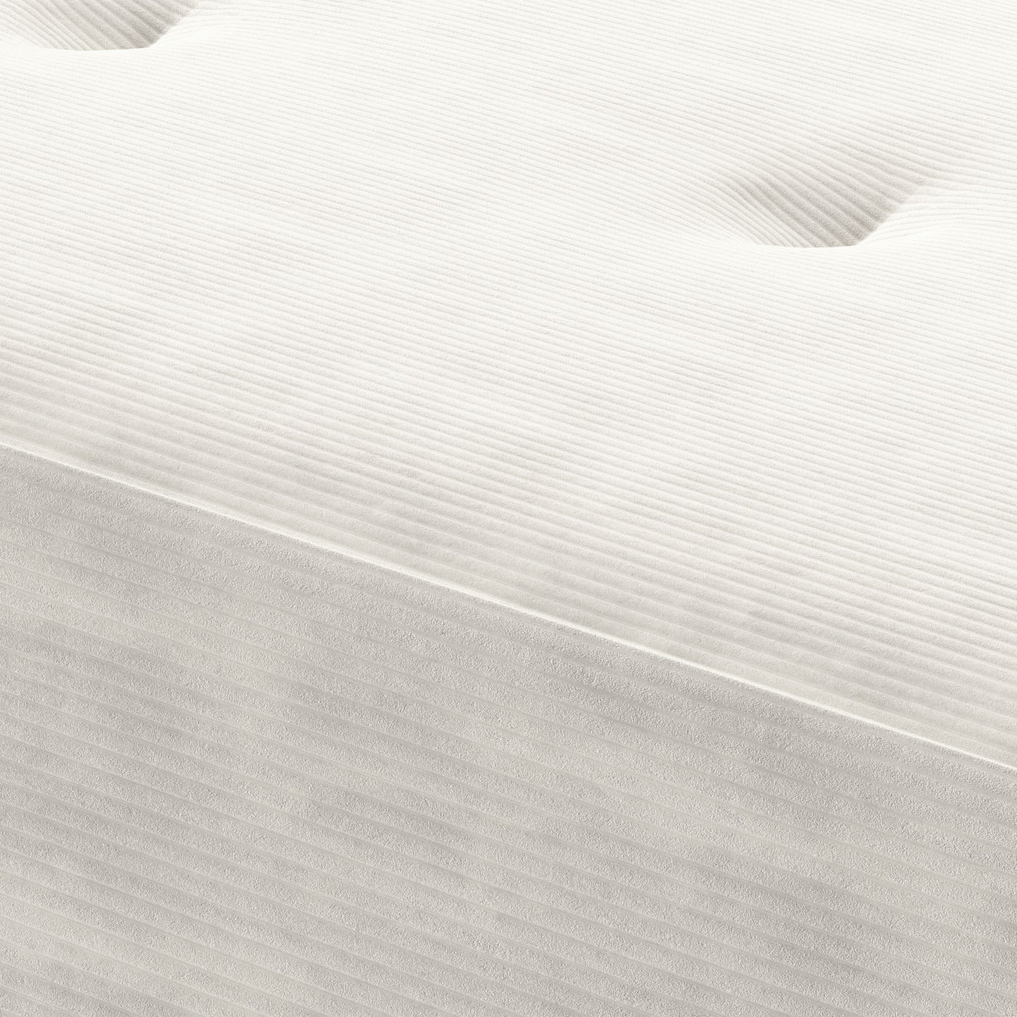 End of Bed Bench, Corduroy Bedroom Bench with Thick Padding and Steel Legs, Tufted Window Seat for Entryway, Living Room, Cream White