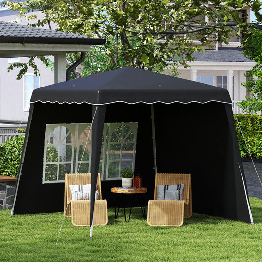 Outsunny 2.4 x 2.4m UV50+ Pop Up Gazebo - Black / Blue