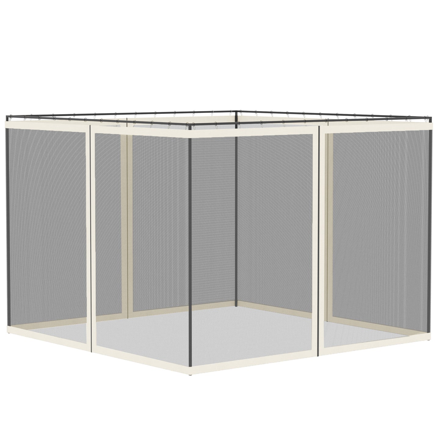 Outsunny 302 x 207cm Universal Replacement Mesh Sidewall Netting for Gazebos and Canopy Tents, (Sidewall Only) White