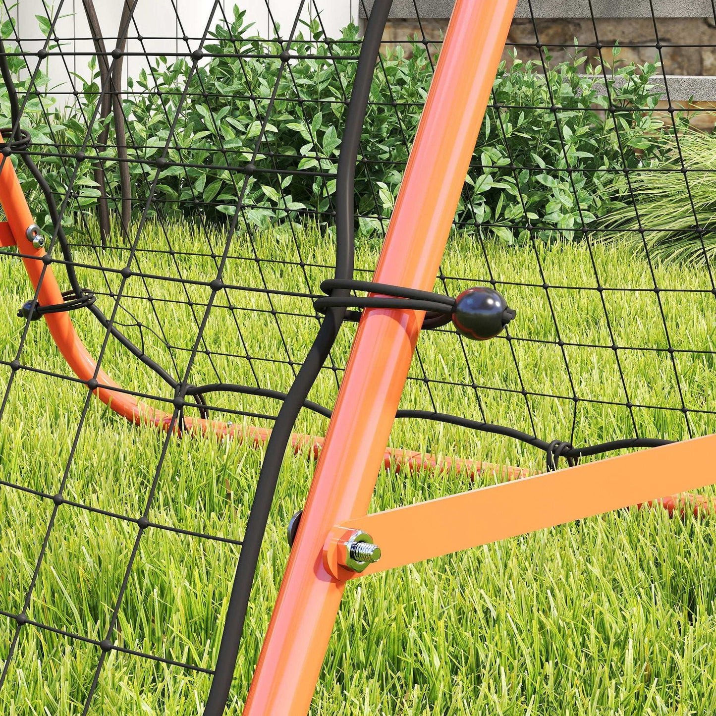 Double Sided Football Rebounder Net, Football Rebound Goal with Five Adjustable Angles, Orange