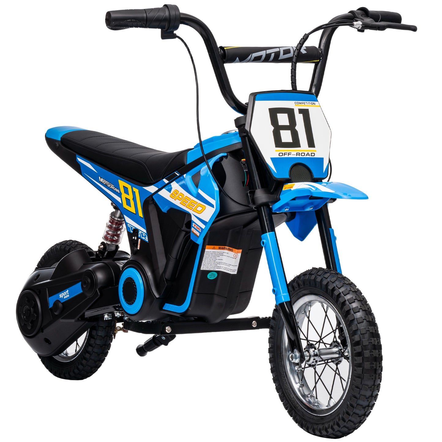 AIYAPLAY Kids Electric Motorbike, 24V Ride On Motorcycle with 3 Speeds and Rear Suspension, Dirt Bike for 8-12 Years Old