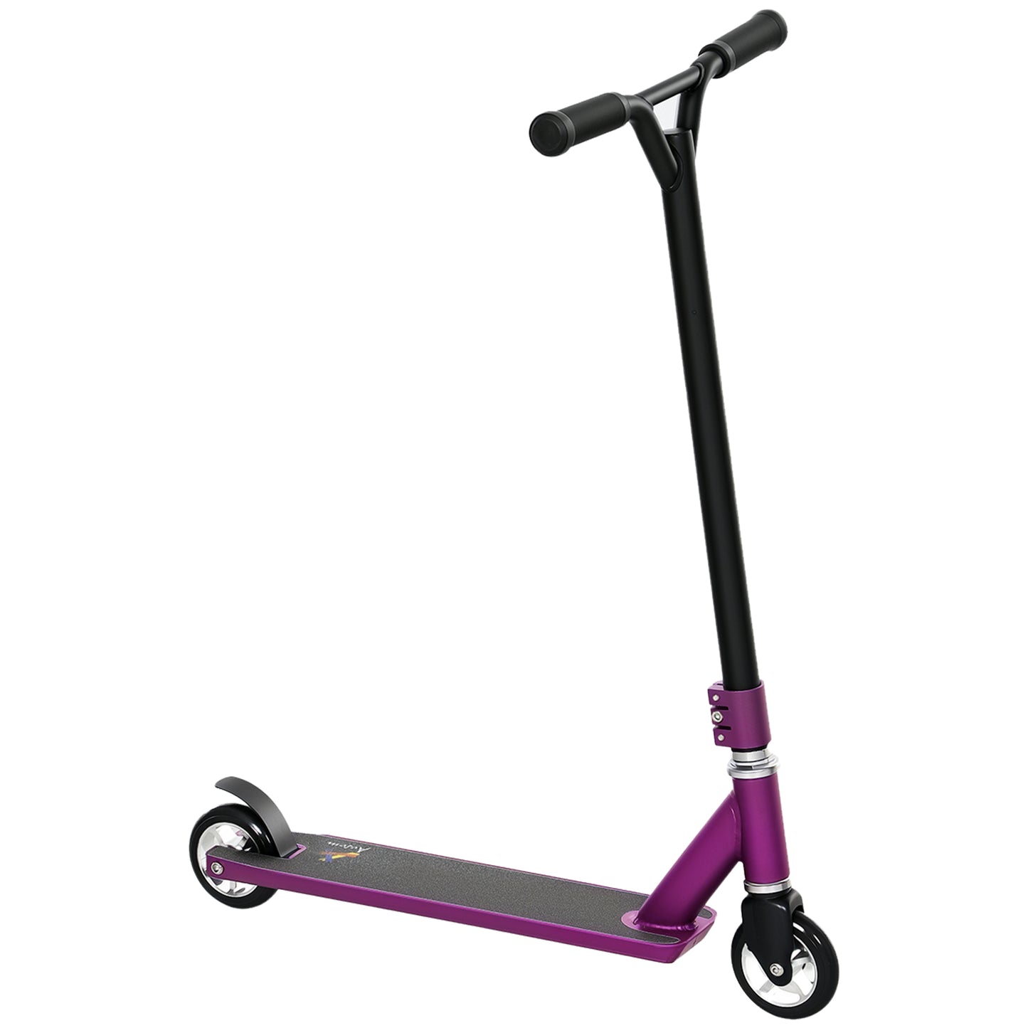 Stunt Scooter, 360° Entry Level Tricks Scooter w/ Lightweight Aluminium Deck and ABEC 7 Bearing, For Age 14+ Beginners, Red / Purple