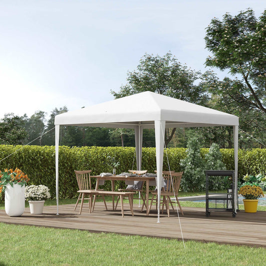 2.7m x 2.7m Garden Gazebo Marquee Party Tent Wedding Canopy Outdoor, White