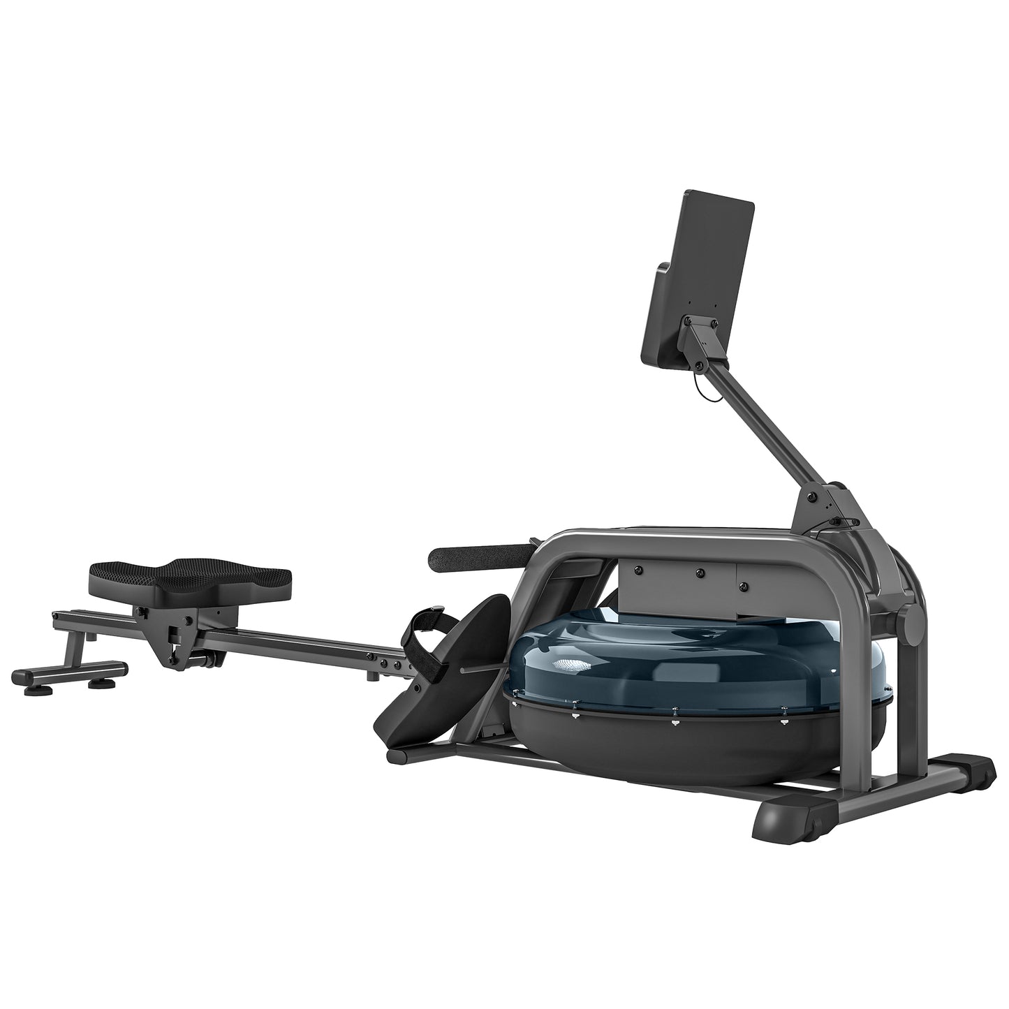 Water Rowing Machine, Machines for Home Gym with Adjustable Resistance, Wheels, LCD Monitor, Cardio Training