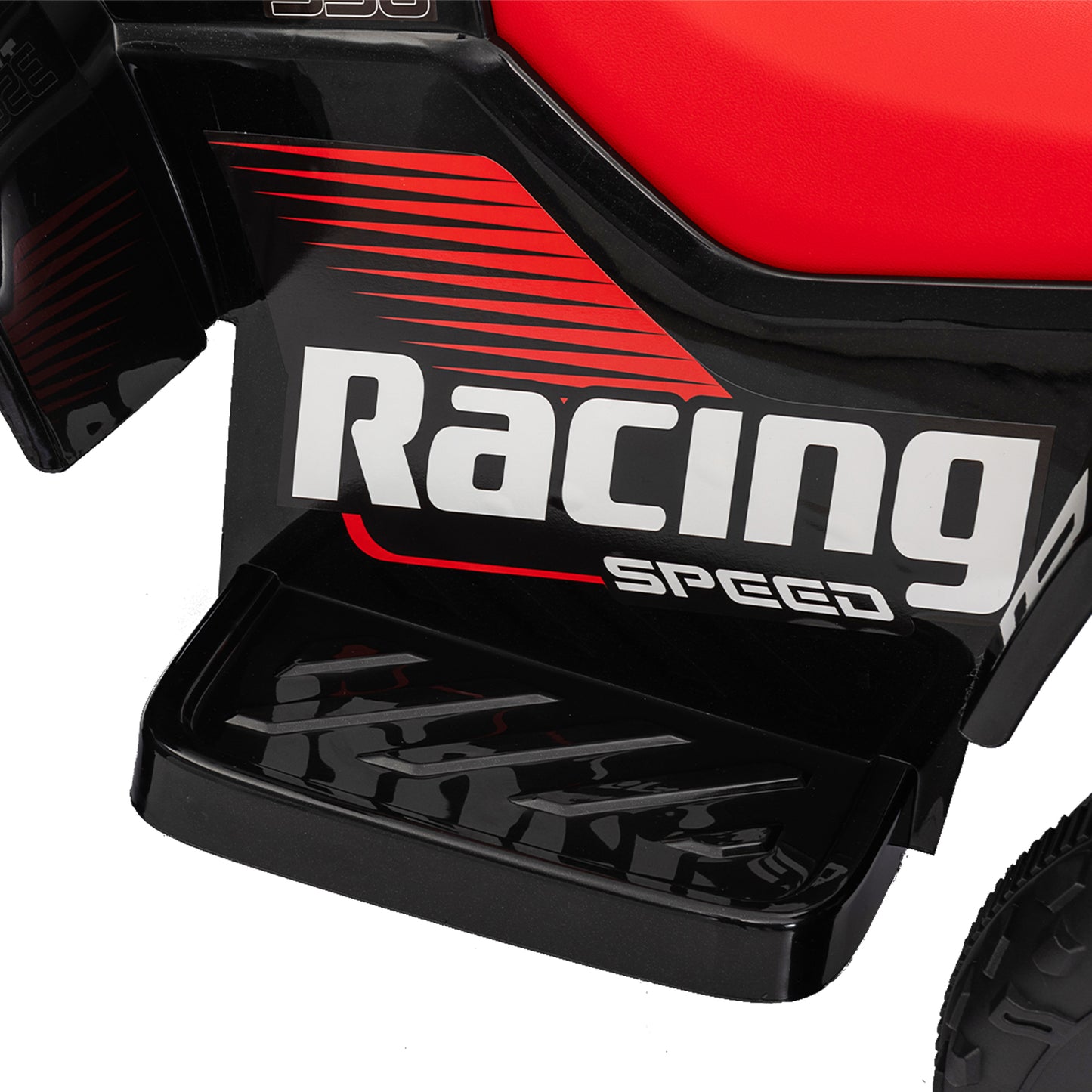 6V Electric Quad Bike for Kids, Ride On ATV w/ Forward Backward, Headlights, for 18-36 Months, Black and Red