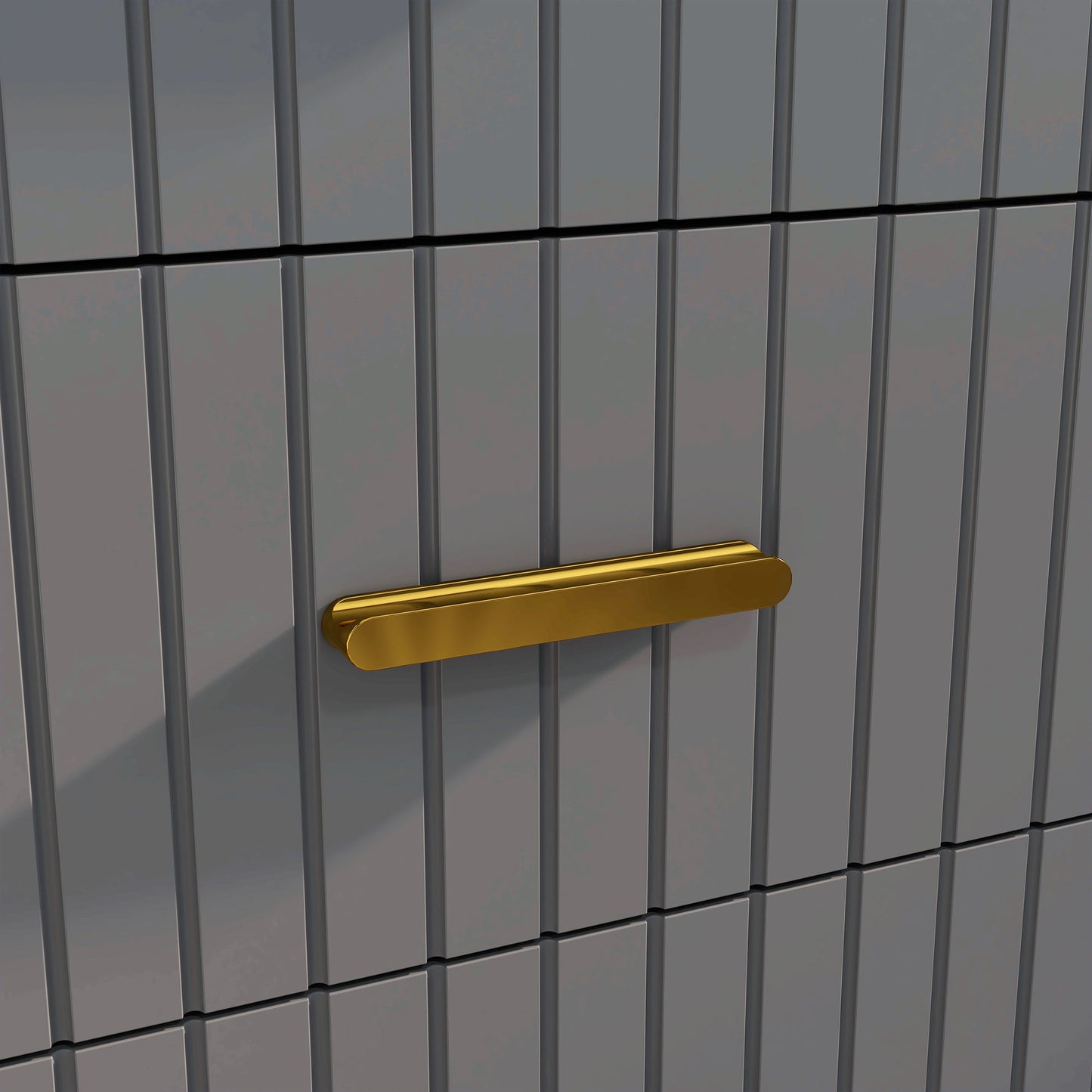 Bedroom Chest of Drawers, Modern 3-Drawer Dresser, Storage Drawer Unit with Aluminium Legs, Dark Grey