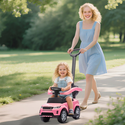 AIYAPLAY LAND ROVER DISCOVERY Licensed Baby Push Car, 2-in-1 Ride on Car with Push Handle and Safety Guardrail