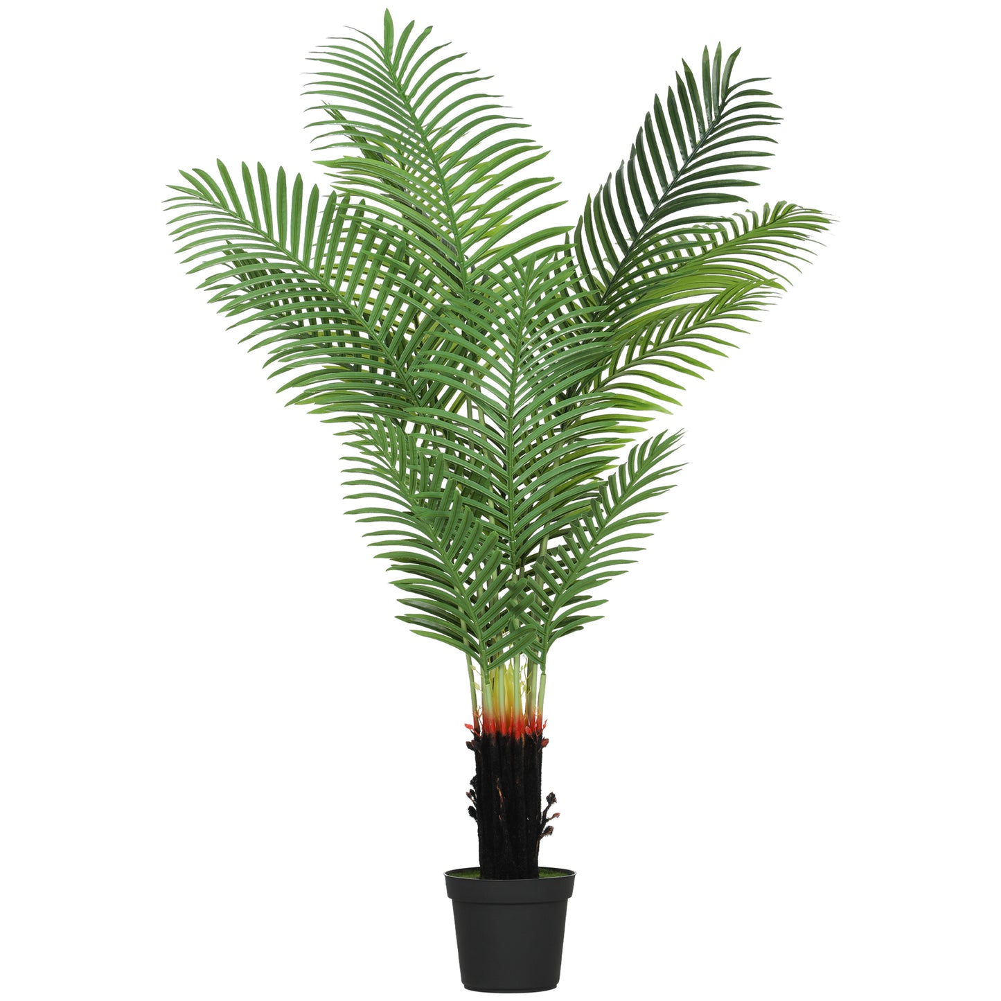 150cm Artificial Areca Palm Tree with 12 PE Leaves, Decorative Artificial Plant with Plastic Pot and Flocked Soil, Fake Plant