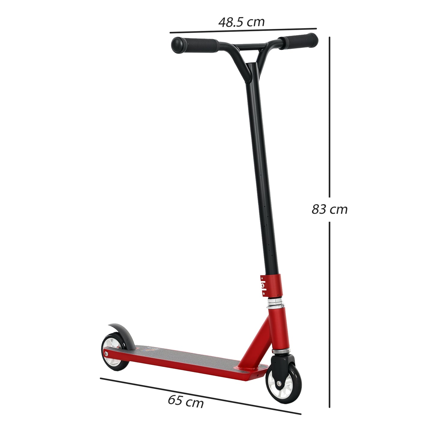 Stunt Scooter, 360° Entry Level Tricks Scooter w/ Lightweight Aluminium Deck and ABEC 7 Bearing, For Age 14+ Beginners, Red / Purple
