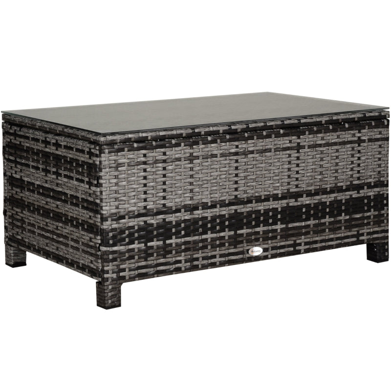 Outdoor Garden Rattan Coffee Conservatory Table With Glass Top Available In Different Colours