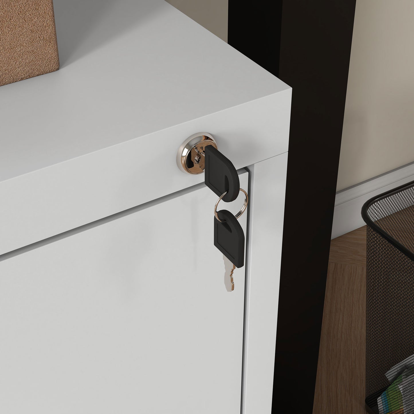 Two-Drawer Modern Steel Filing Cabinet Organiser Storage Unit Cabinet - White
