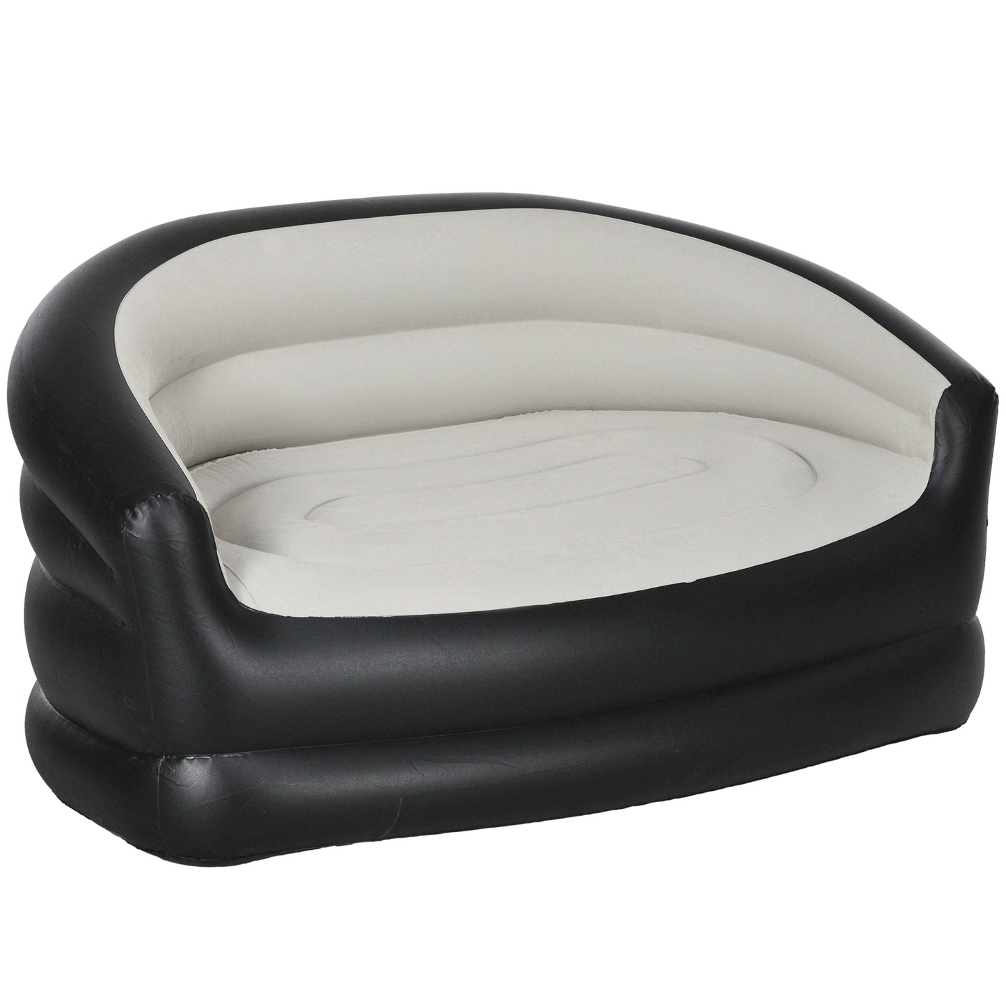 Outsunny Double Inflatable Camping Garden Seat - Grey/Black