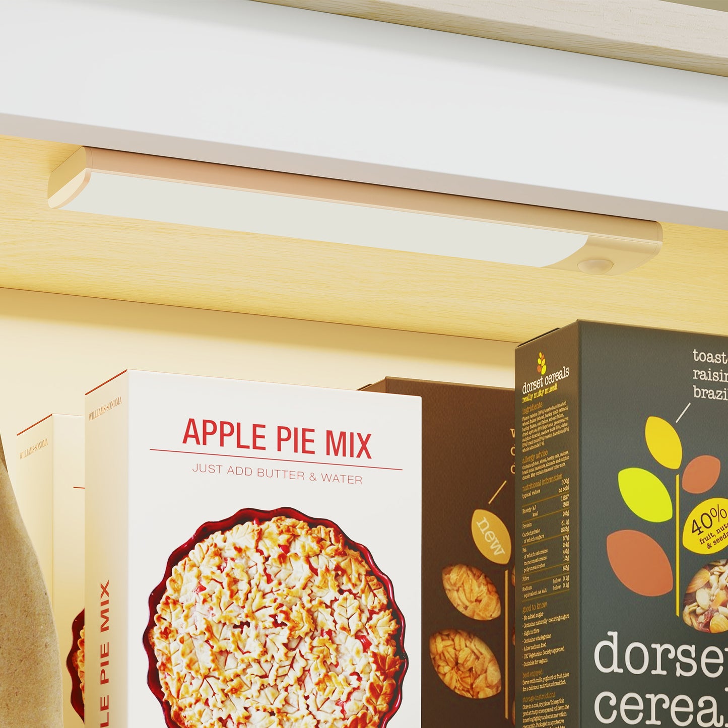 176.5 cm Tall Pantry Cupboard with Motion Sensor LED Light - White