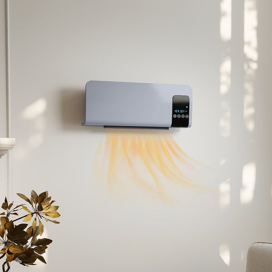 2000W Wall Mounted Heater, 18-45°C Temperature, Grey
