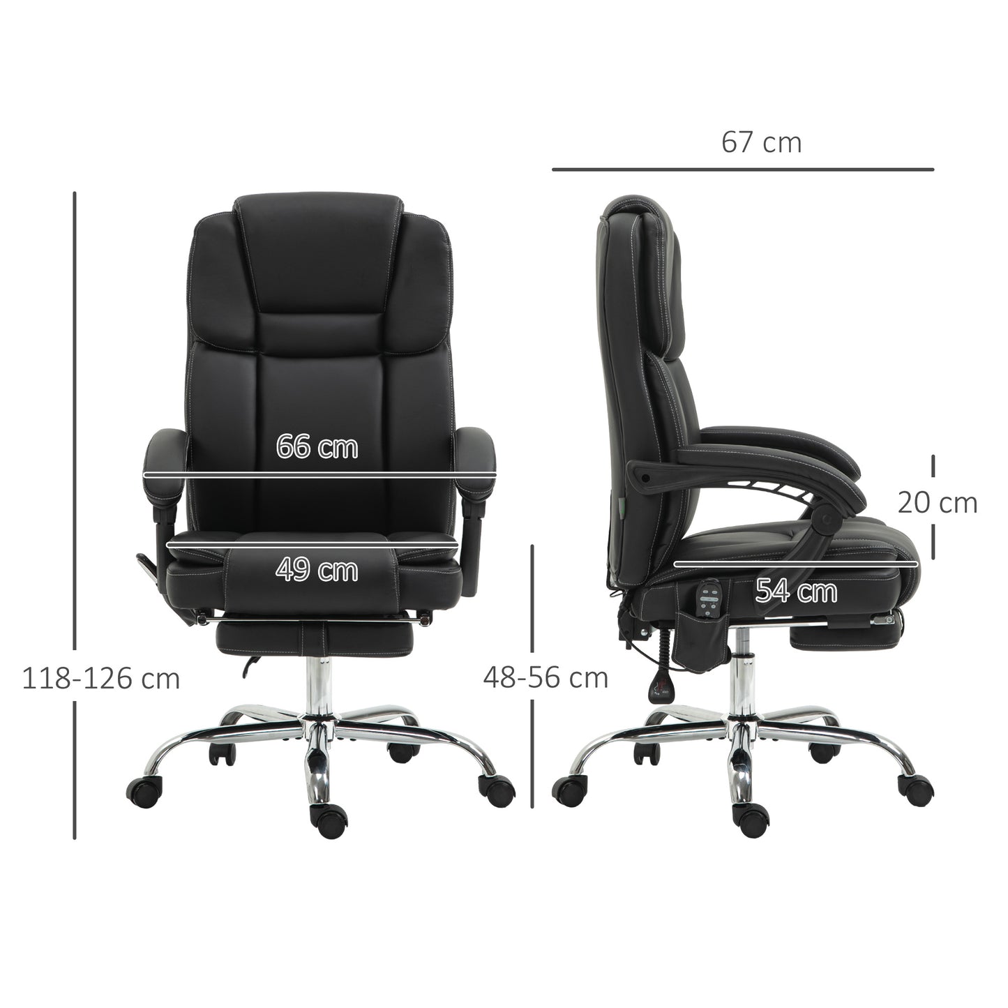 Vinsetto Six Point Vibrating Massage Office Chair - Black / Dark Brown