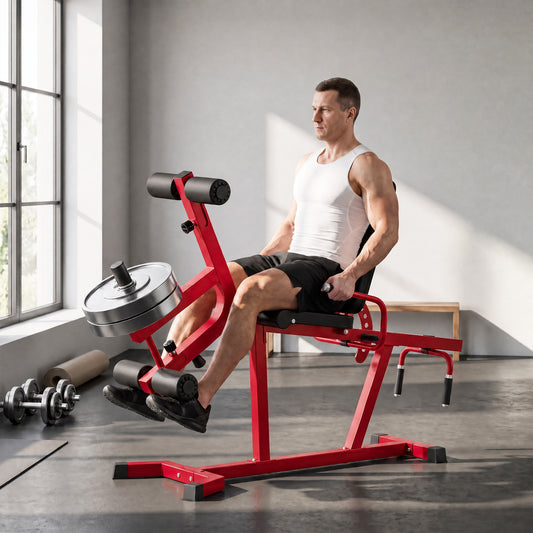 SPORTNOW 3-in-1 Weight Bench & Leg Extension Curl Machine | Red | 163x58x118cm | 300kg Capacity | 6-Position Backrest 0-100° | Leg Developer 0-90° | 75kg Weight Peg | Steel & PU Leather