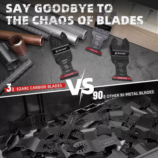 EZARC Carbide Oscillating Saw Blades, General Purpose Multitool Blades Quick Release for Metal, Nails, Wood, Plaster Drywall PVC
