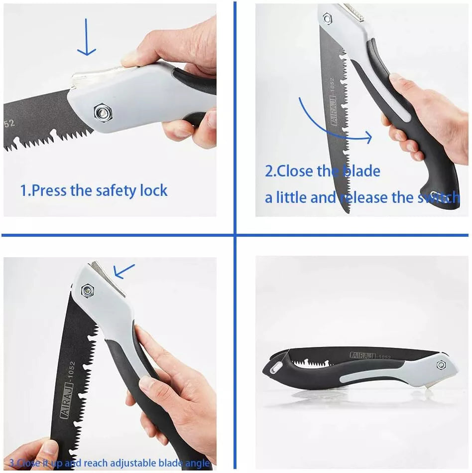 AIRAJ Folding Hand Log Manual Saw Woodworking Folding Hacksaw Multifunction Cutting Wood Sharp Camping Garden Branch Saw